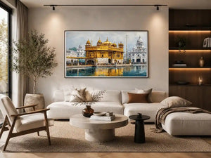 golden temple reflection canvas