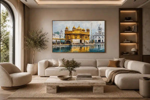 golden temple reflection canvas