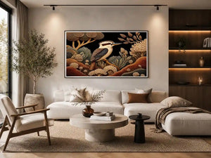 kookaburra native botanical canvas