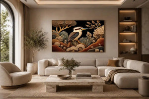 kookaburra native botanical canvas