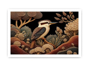 kookaburra native botanical canvas