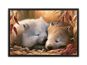 sleeping wombats wildlife canvas nursery decor