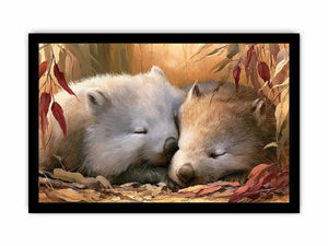 sleeping wombats wildlife canvas nursery decor