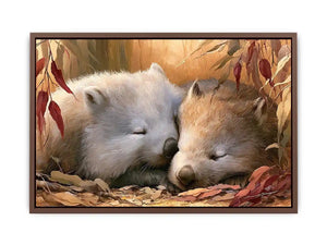 sleeping wombats wildlife canvas nursery decor