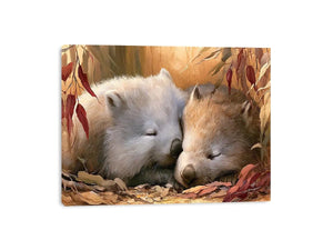 sleeping wombats wildlife canvas nursery decor
