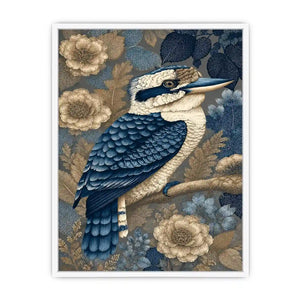 blue kookaburra botanical canvas