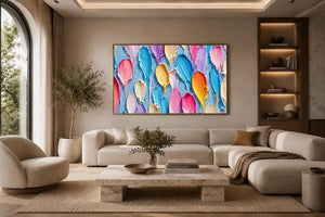 colorful impasto petal canvas