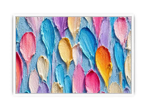 colorful impasto petal canvas