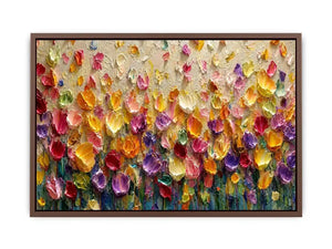colorful impasto floral canvas art
