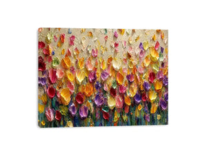 colorful impasto floral canvas art