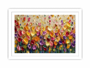 colorful impasto floral canvas art