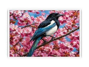 blue bird blossom canvas print