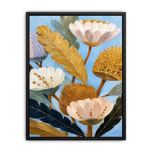 golden banksia botanical canvas print
