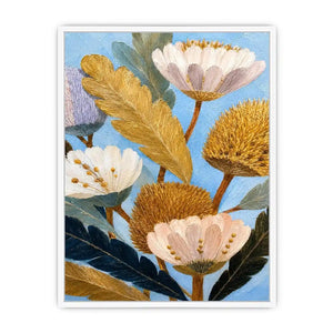 golden banksia botanical canvas print
