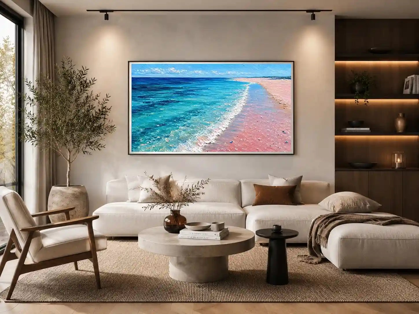 turquoise beach shoreline canvas art