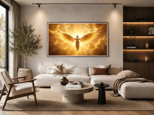 golden angel spiritual wall art