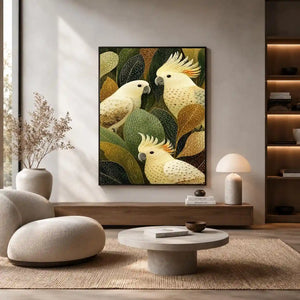 cockatoo botanical canvas art