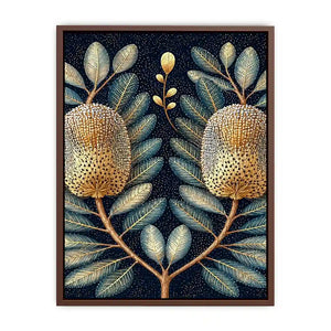 midnight banksia botanical canvas art
