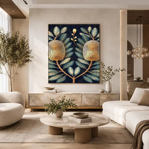 midnight banksia botanical canvas art