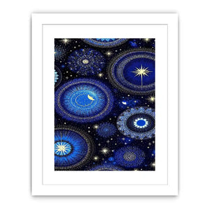 celestial blue gold canvas art bedroom