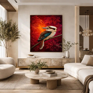 colorful kookaburra wall art living room