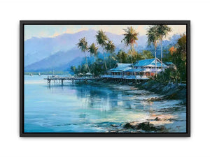 tropical coastal canvas beach house decor