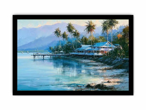 tropical coastal canvas beach house decor