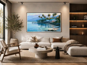 tropical coastal canvas beach house decor