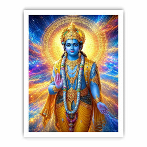 lord vishnu cosmic gold canvas art