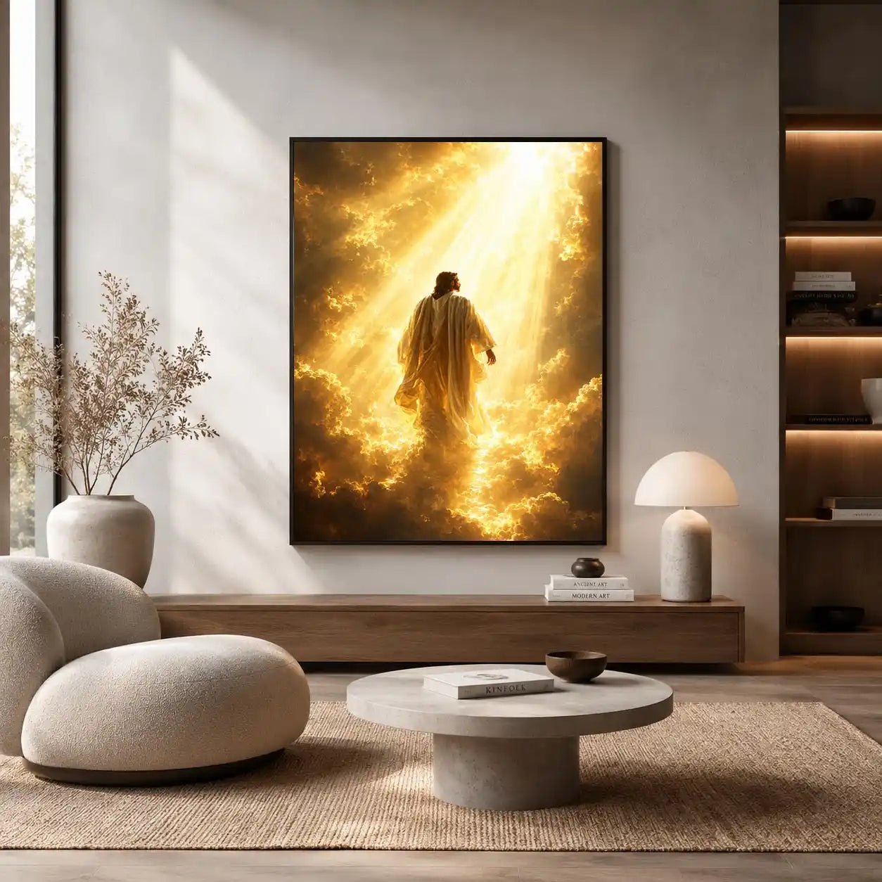 golden religious heavenly clouds canvas print