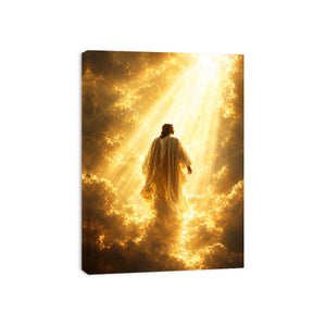 golden religious heavenly clouds canvas print
