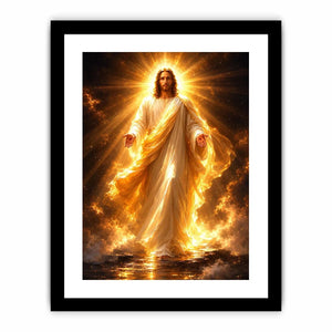 radiant jesus golden light canvas art