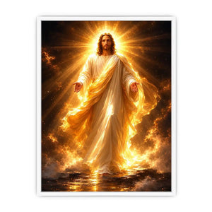 radiant jesus golden light canvas art