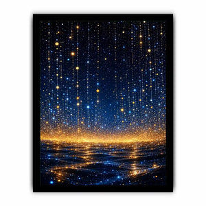 blue gold abstract light canvas bedroom