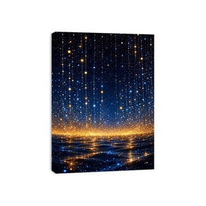 blue gold abstract light canvas bedroom