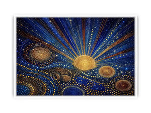 blue gold galaxy mosaic canvas print