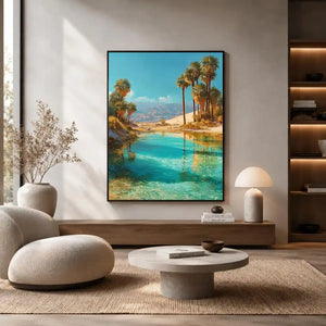 desert oasis palm tree canvas living room