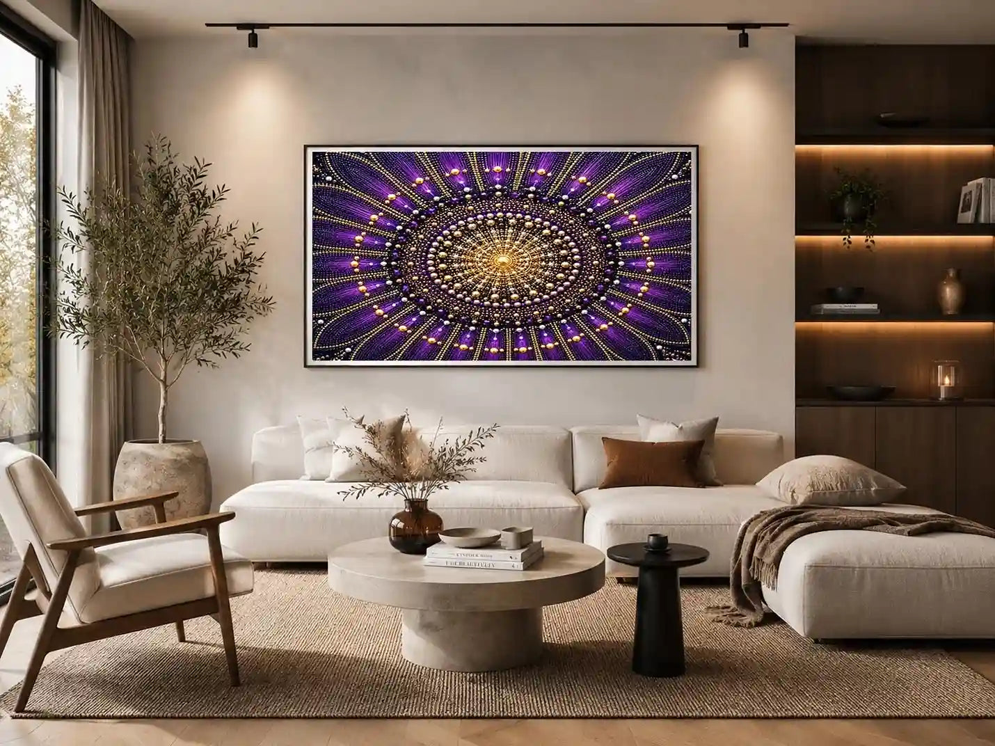 purple gold mandala canvas elegant decor