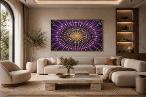 purple gold mandala canvas elegant decor