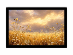 golden wildflower canvas print bedroom