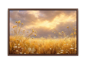 golden wildflower canvas print bedroom