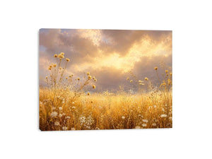 golden wildflower canvas print bedroom
