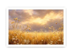 golden wildflower canvas print bedroom