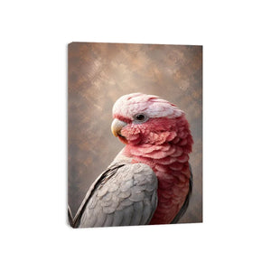 pink cockatoo canvas print elegant room