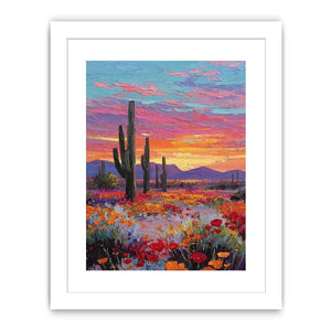 desert cactus sunset canvas living room