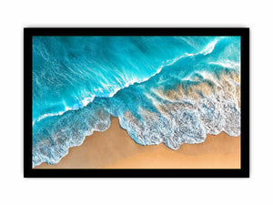 aerial turquoise ocean beach coastal wave wall art
