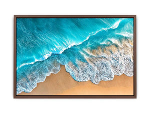 aerial turquoise ocean beach coastal wave wall art