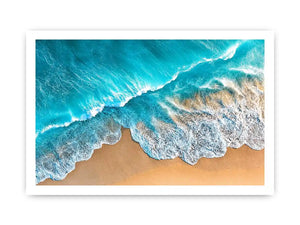 aerial turquoise ocean beach coastal wave wall art