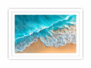 aerial turquoise ocean beach coastal wave wall art