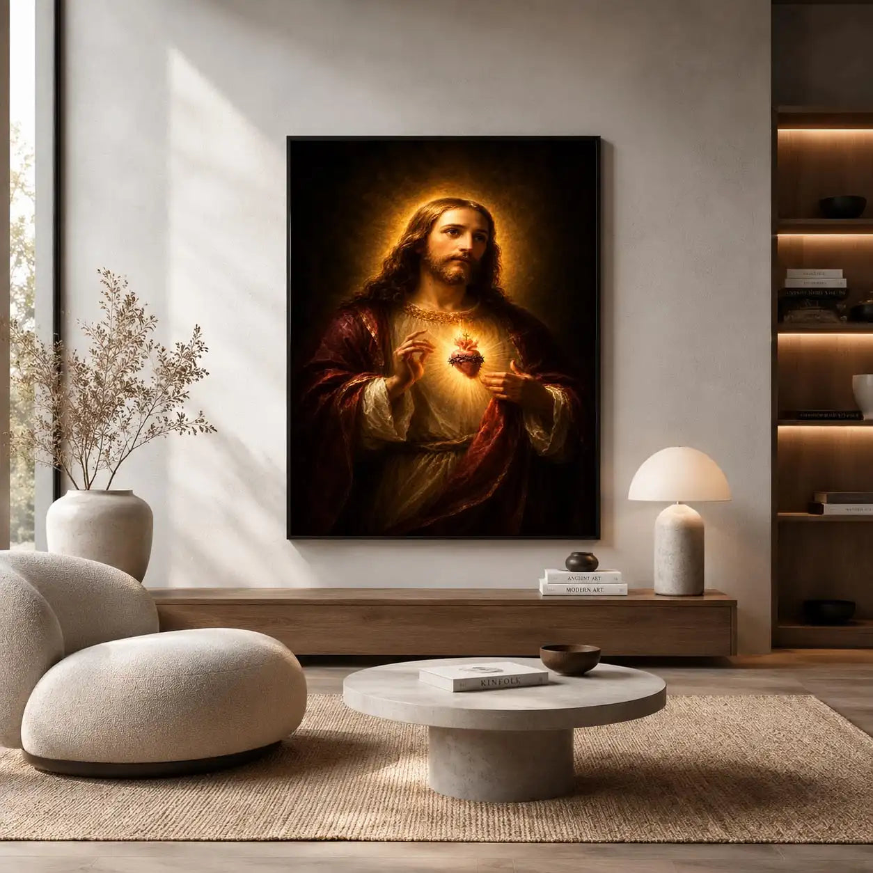 classic sacred heart artwork bedroom decor